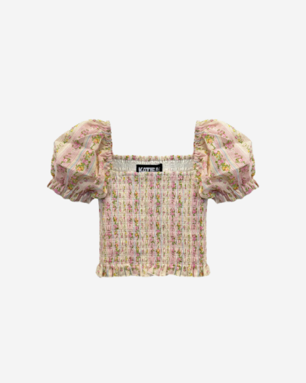 Katie J NYC Junior Marlee Puff Sleeve Print Top